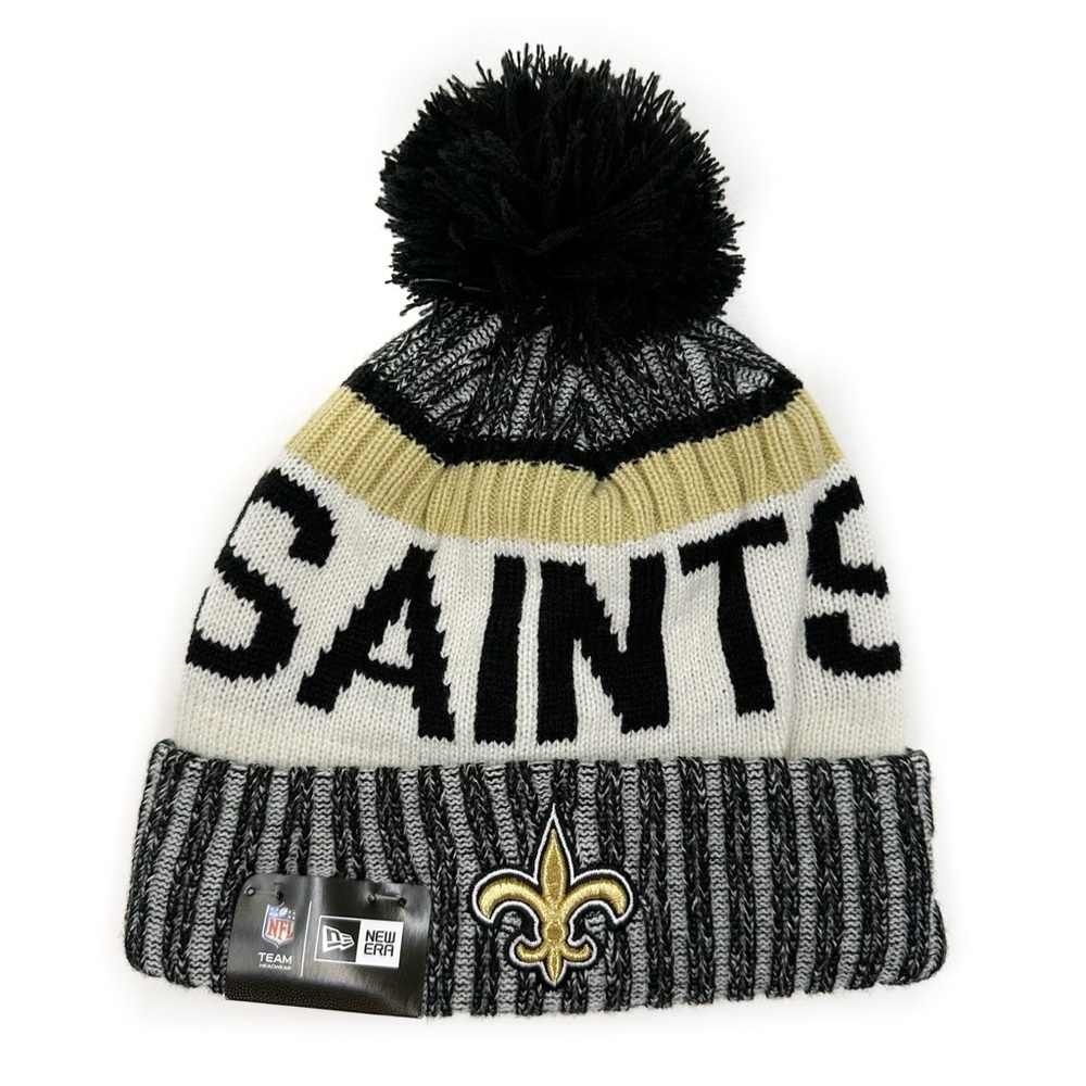 New Era New Orleans Saints Beanie Hat Mens Womens NFL Fan Gear Gift Black Gold